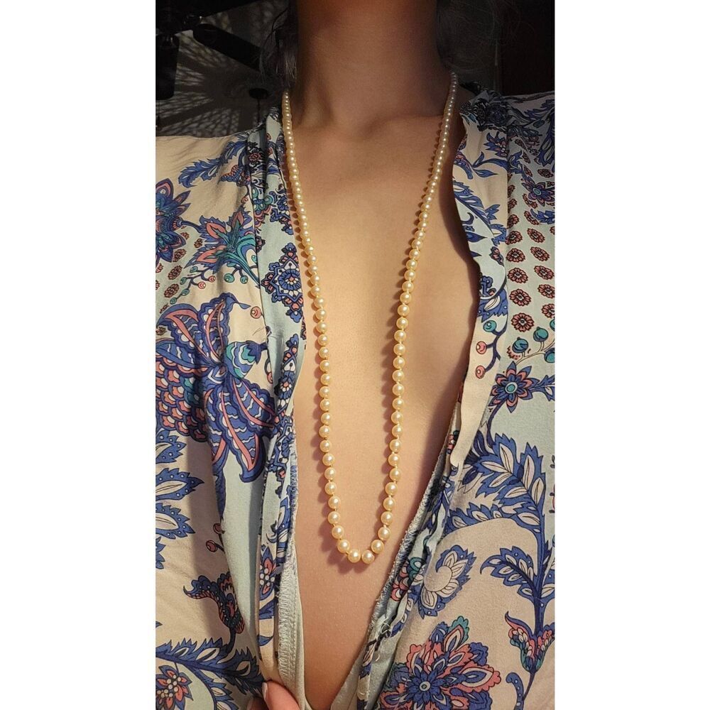 Vintage 60s Long Pearl Necklace